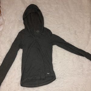 Hollister hooded charcoal grey shirt